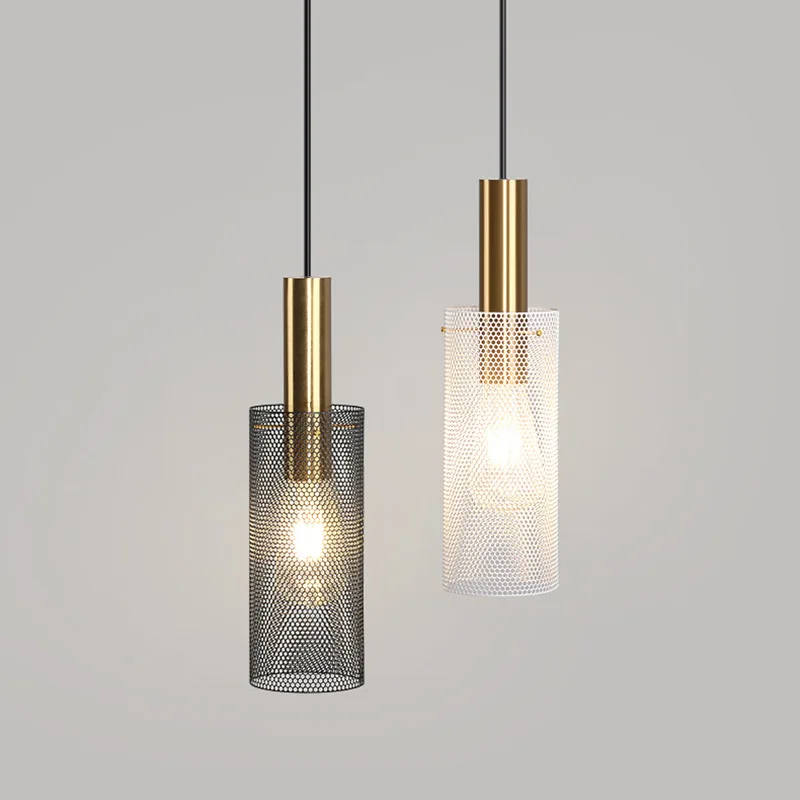 

Modern simple bedside chandelier creative personality honeycomb grid wrought iron chandelier restaurant cafe light