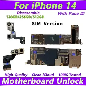 Bilashmart Unlocked iPhone 14 Pro Max Motherboard With Face ID Support Update iPhone 14 Plus Logic Board clean icloud Replacement