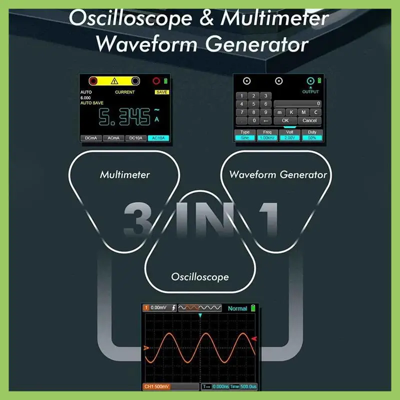 

ET202D 80 МГц 250Msa/S осциллограф мультиметр генератор сигналов 3 в 1 набор электронных инструментов для ремонта автомобиля