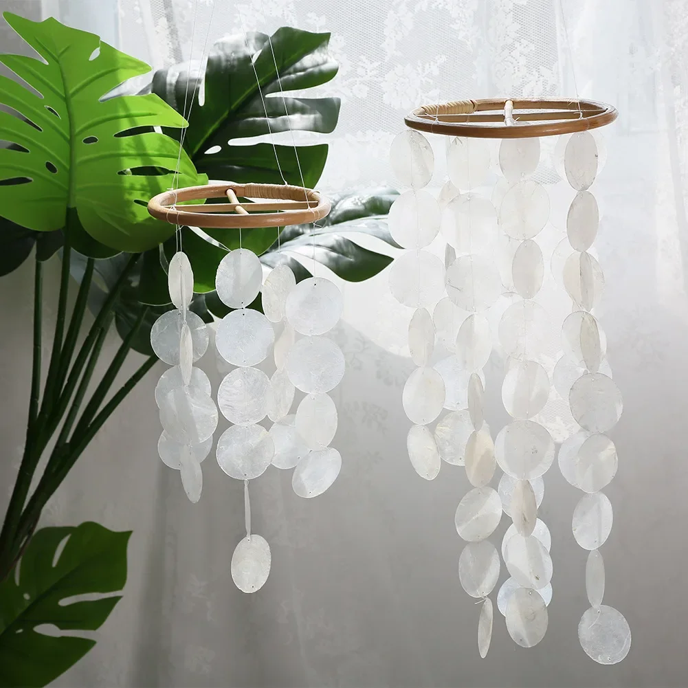 INS Stile nordico Sonagli per bambini Conchiglia fatta a mano Campanelli eolici Culla Letto Campana Camera dei bambini Asilo nido Appeso Decor Puntelli per fotografia