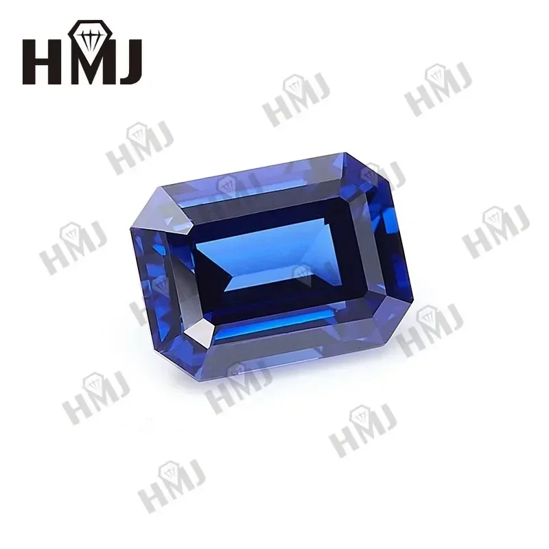 Lab Grown Sapphire Brilliant Emerald Cut Royal Blue Stone with AGL Certificate for Charms Diy Jewelry Making Selectable