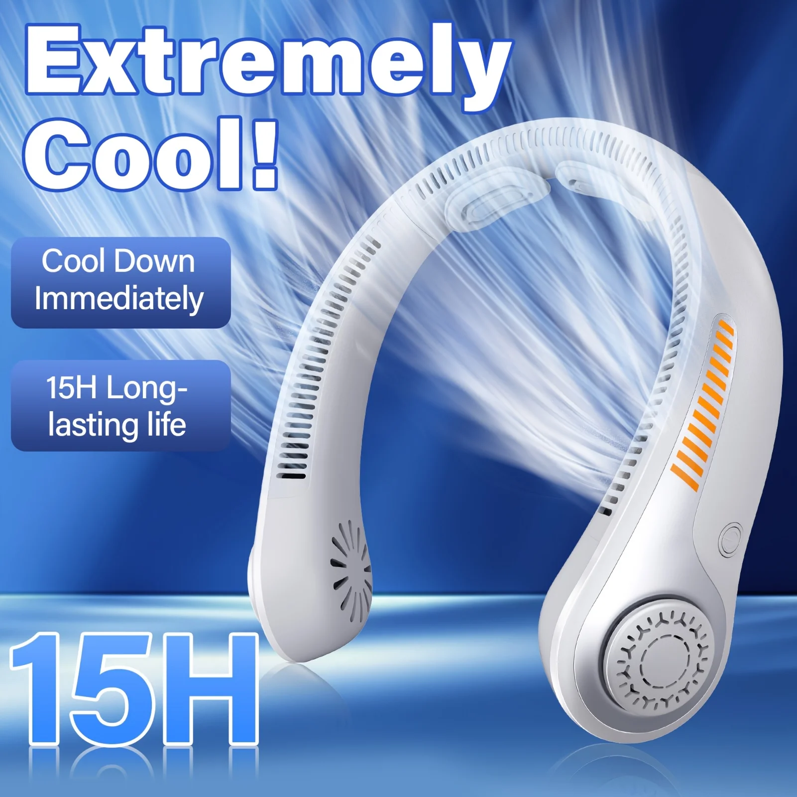 

Portable Neck Fan with USB Rechargeable & Bladeless Cooling System - 5-Speed Quiet Operation, Long-Lasting Suitable for for, Office, Travel, USB- Personal Fan for,, for Indoor/Outdoor Use, Gift