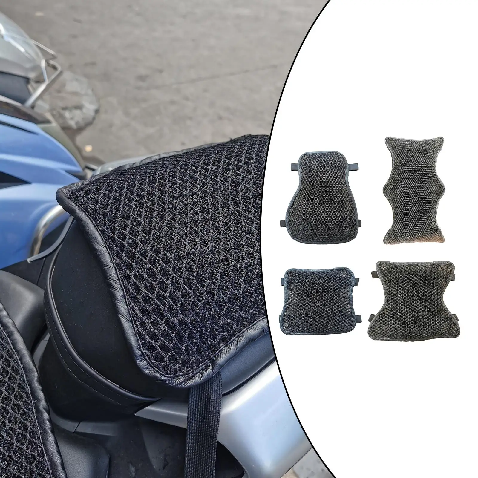 Motorcycle Seat Cushion Passenger Air Reduces Pressure for Touring Bike