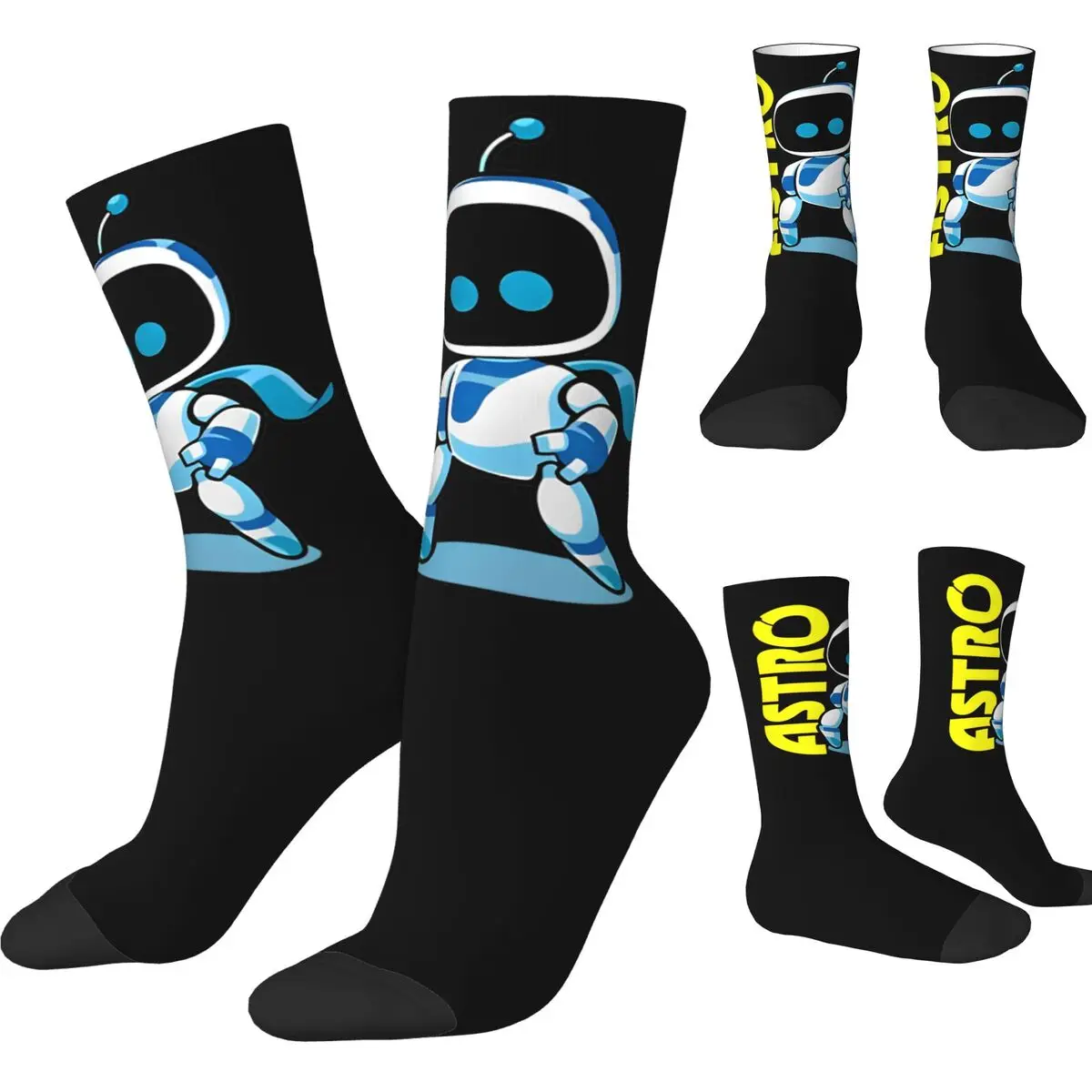 Winter Warm Harajuku Unisex ASTRO BOT Video Game Socks Sweat Absorbing Basketball Socks