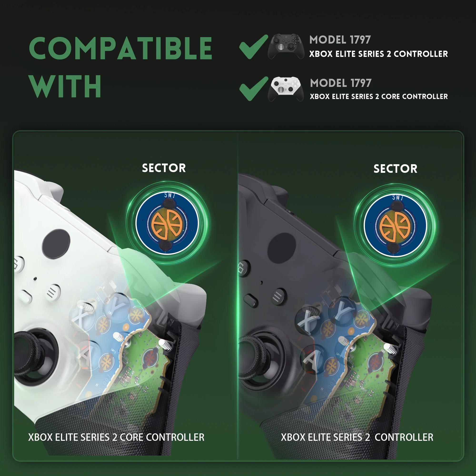 eXtremeRate ABXY Clicky Kit dla kontrolera Xbox Elite Series 2 Core (model 1797), zestaw przycisków myszy Clicky Kit Action Buttons Clicky Kit — zdjęcie produktu 2