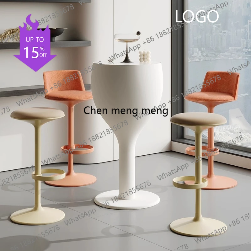 

Bedroom Metal Bar Stools Accent Luxury Height Balcony Barber Barstools Aluminum With Back Taburete Alto Garden Furniture Sets