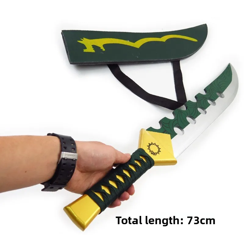 73 cm/28.74in Houten Samurai Zwaard Zeven Hoofdzonden Anime Randapparatuur met Lederen Cover Model Props Cosplay Vakantie Outdoor Speelgoed