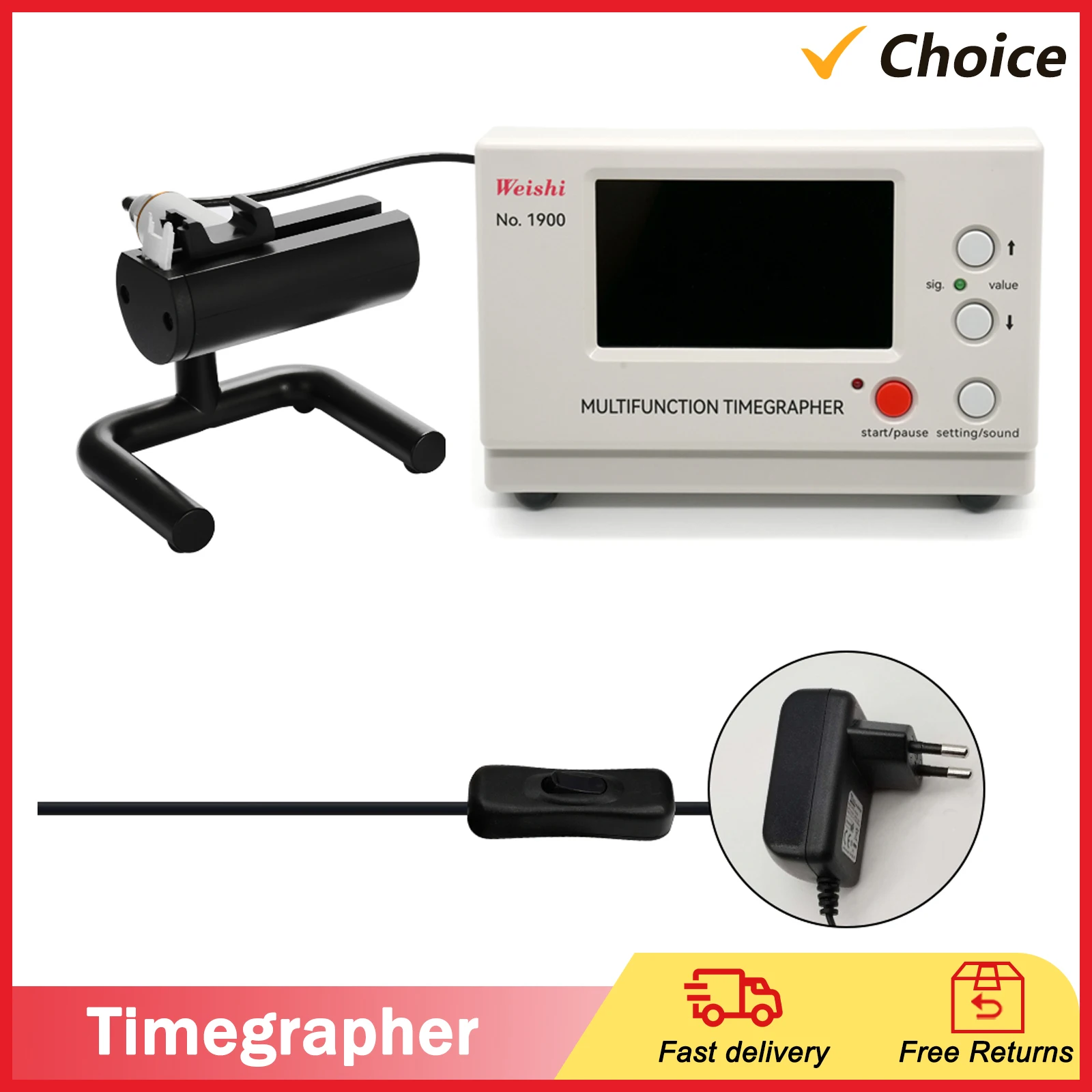 NO. 1900 Timegrapher Mechanical Watch Timing Tester Machine LCD Screen Multifunction Auto Calibration Timer Machine