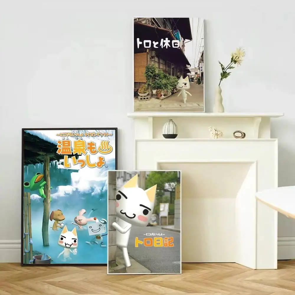 Inoue Toro CUTE Cat الساخن الكلاسيكية خمر الملصقات الديكور اللوحة جدار الفن الأبيض كرافت ورقة Kawaii غرفة ديكور #4