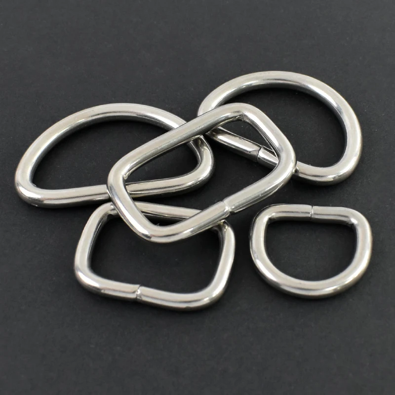 

2-10Pcs 20-38mm Stainless Steel D Ring Square Buckle for Bag Strap Dog Collar Connect Hook Webbing Belt Loop Clasp Accessories