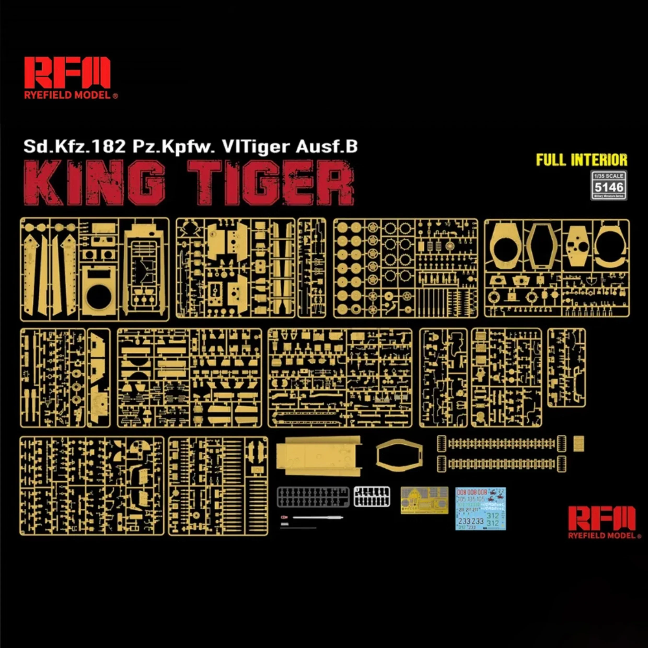 Kit modello carro armato modello Ryefield RM-5146 Germania, carro armato Tiger (con kit interno completo) 1/35 regalo collezione di giocattoli fai da te