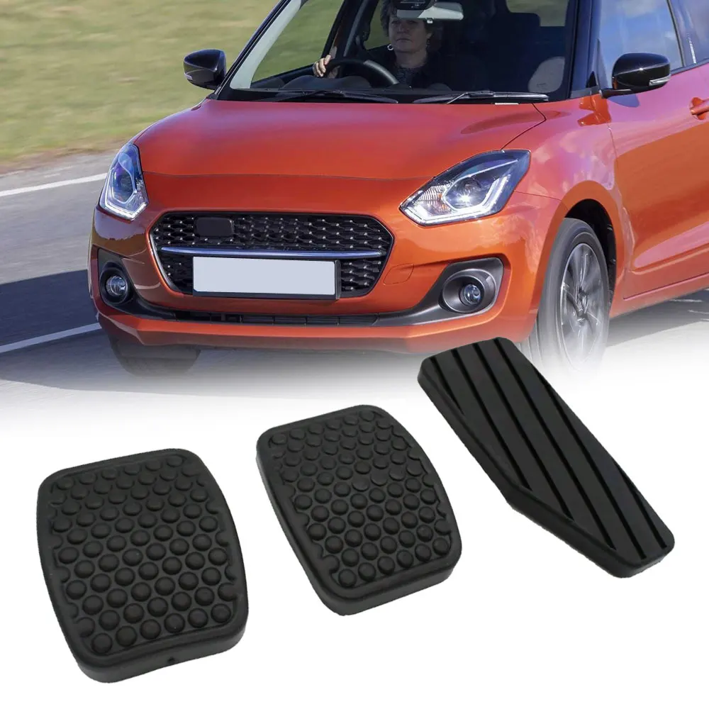 

3Pcs Black Brake Clutch Accelerator Pedal Rubber Pad Cover Kit Car Accessories Fit for SUZUKI Swift Samurai Sidekick Vitara