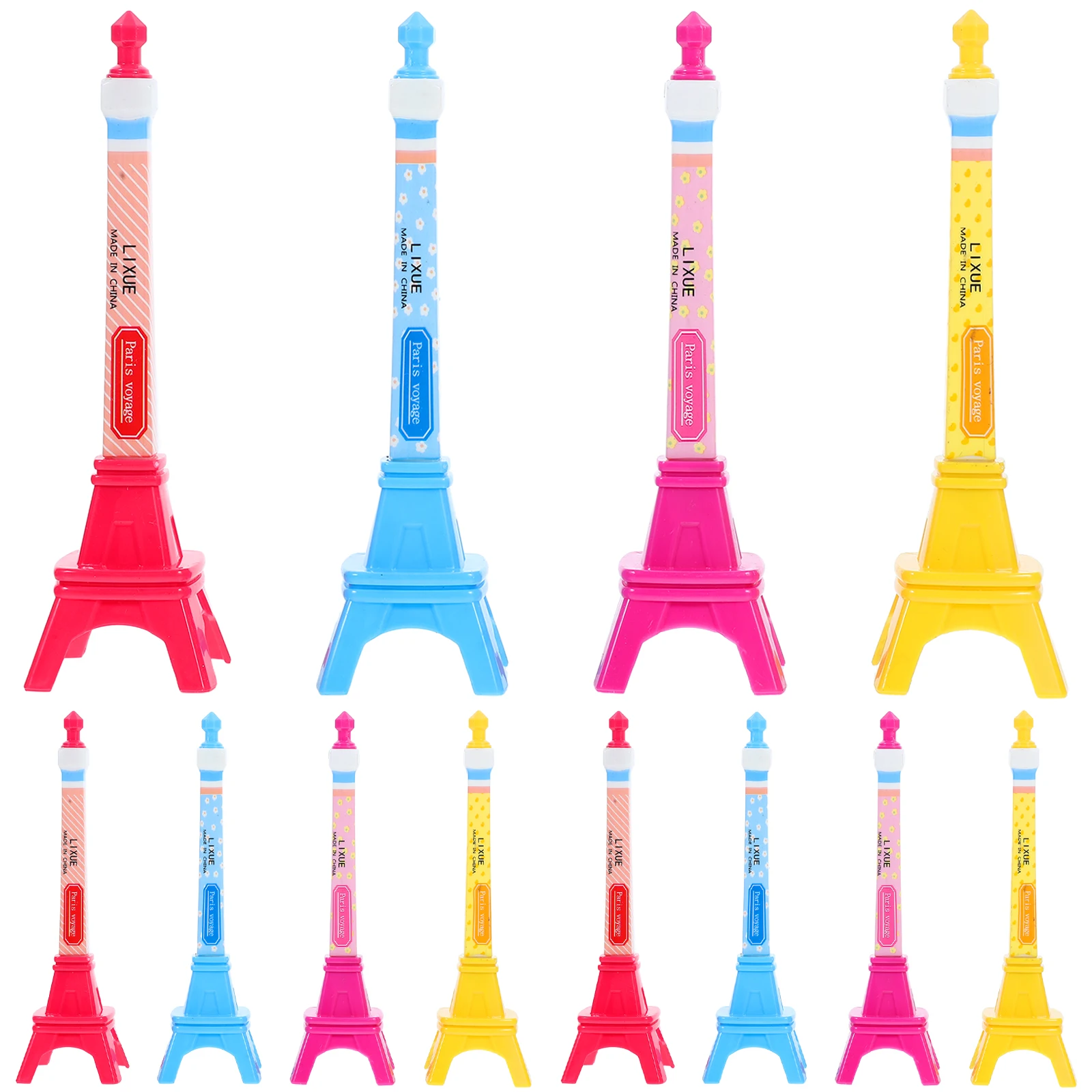 

12pcs Ballpoint Pen Multicolor Eiffel Tower Shape Cute Creative Novelty School Supplies Children Kids Office Gift