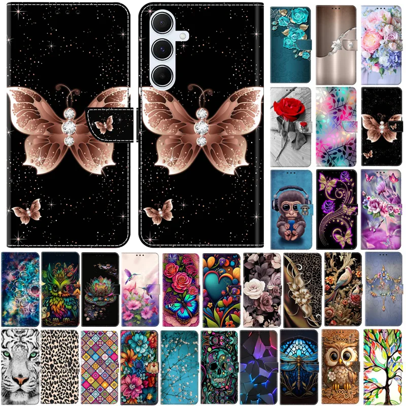 A15 Case for Samsung Galaxy A15 SM-A155 Fundas Painted Wallet Stand Case for Samsung Galaxy A15 5G SM-A156 Phone Case Book Cover