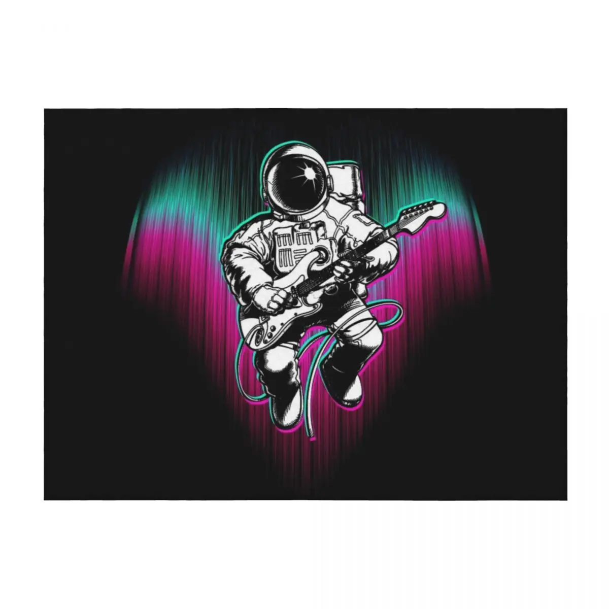 

Astronaut Guitar Throw Blanket Extra Large Throw Retros Heavy Furrys Blankets
