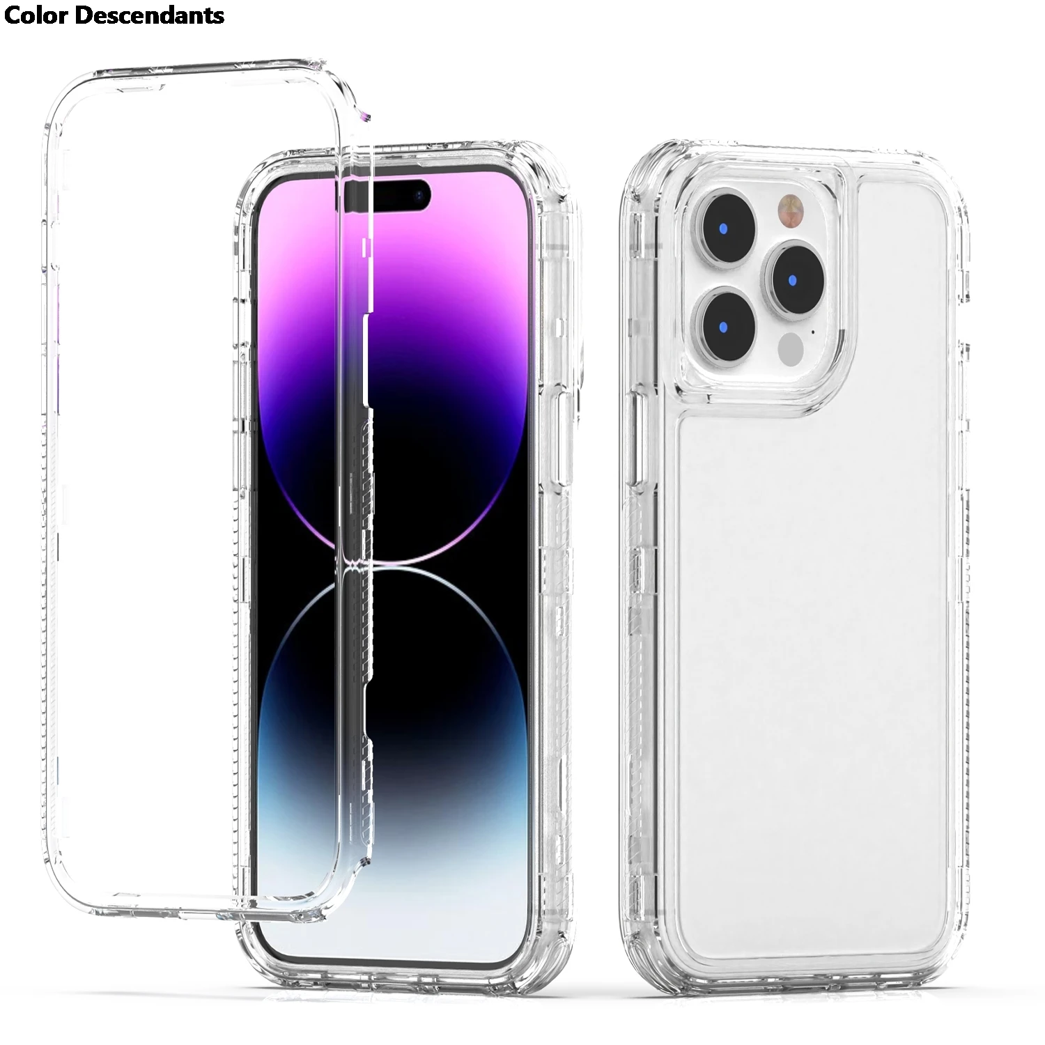 3 in 1 Robuuste Armor Schokbestendig Case Voor Motorola Moto G85 G04 G24 Power G14 G34 G54 G84 G13 G23 G53 E13 Transparante Achterkant