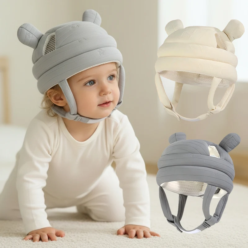 Baby-Lauflernschutz 360° Kopfschutz und Anti-Sturz-Mütze Kinder-Antikollisions-Atmungsaktive Erste-Lauf-Kopfschutzpolsterung