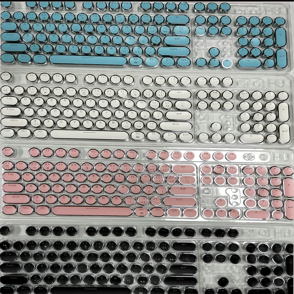 Punk Keycaps Perancis Korea Rusia Spanyol Thai Taiwan Phonetic Mechanical Keyboard Round Keycaps