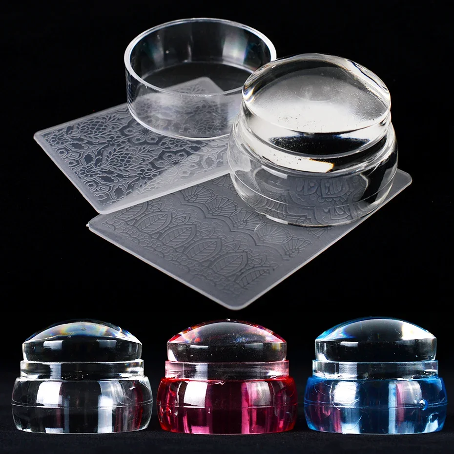 

3pcs Nail Art Stamper Scraper Set Jelly Silicone Stamp Nail Stamping Plates Polish Print Transfer Templates Designs Tool JI621-1