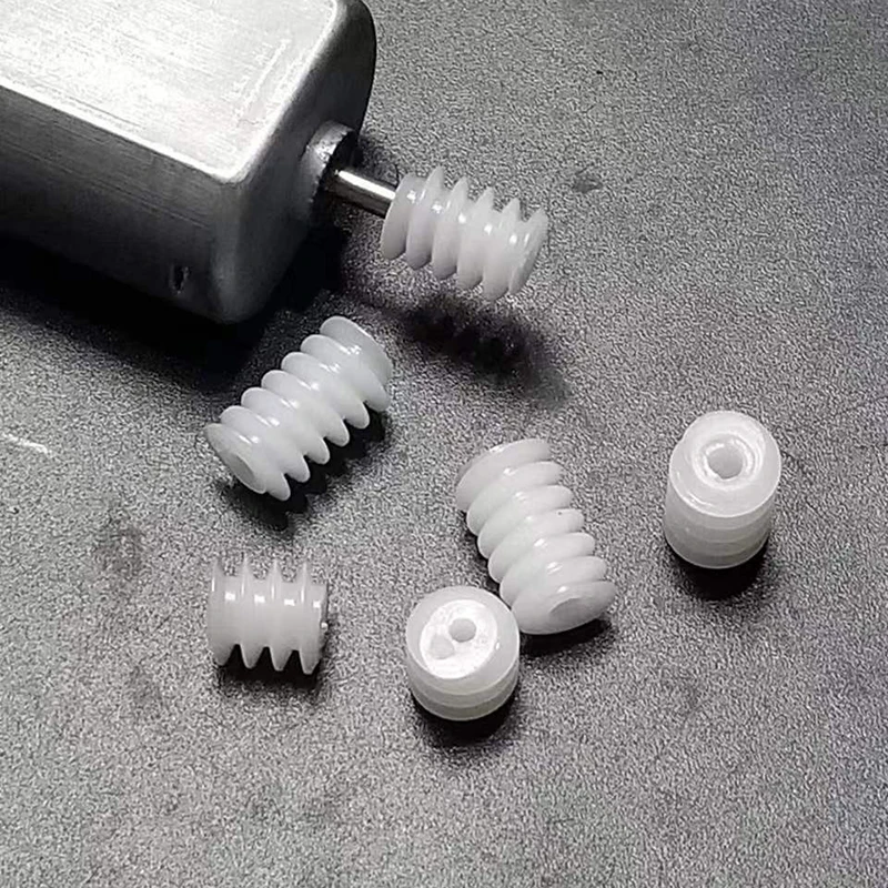 2mm hole 100pcs 0.5 module plastic worm helical teeth, reduction gear 6*10*2mm Toy Model Aircraft Parts worm