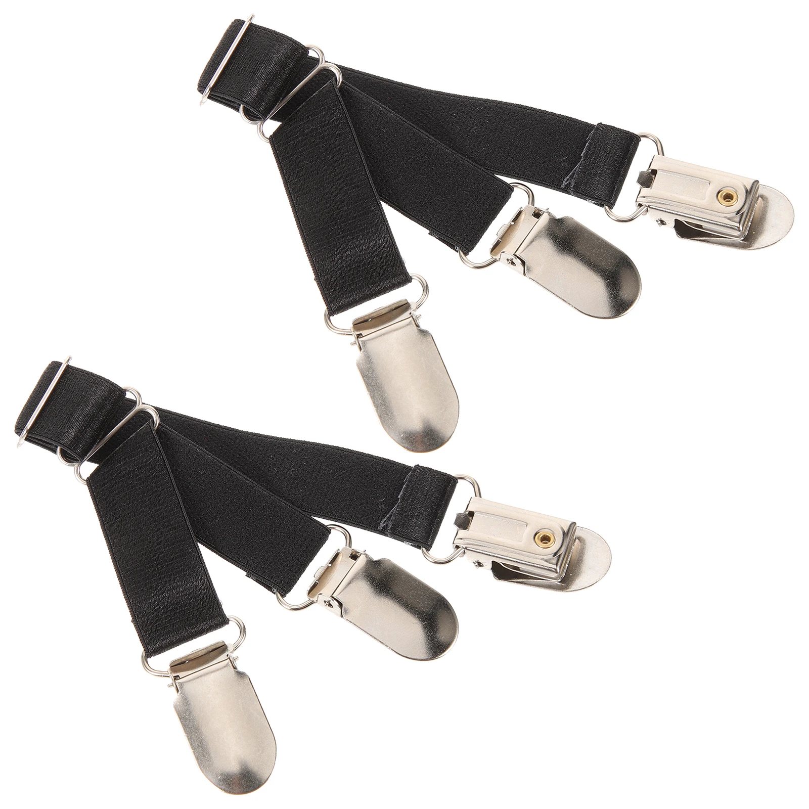 

2Pcs Duckbill Sock Clip Soft Comfortable Non-Slip Adjustable Shirt Keeper for Men Women Unisex Garter Strap Stay Buckle
