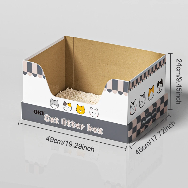 

Одноразовый ящик для кошачьего туалета, портативный складной уличный туалет для кошачьего туалета с защитой от брызг, ежемесячный одноразовый ящик для кошачьего туалета