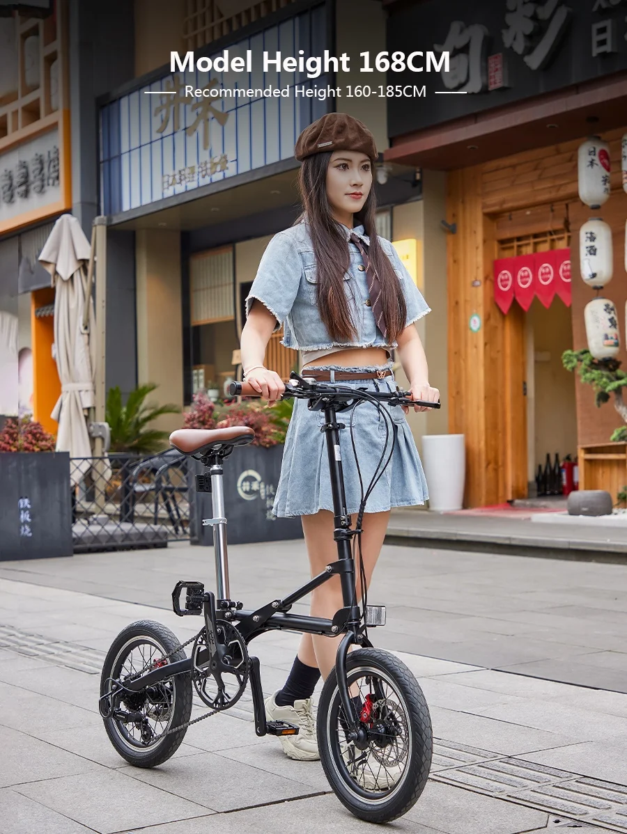 

High Quality MINT 16inch Folding Bicycle 7-speed 16 Inch Full Shocking Proof Frame Lightweight Folding Bike