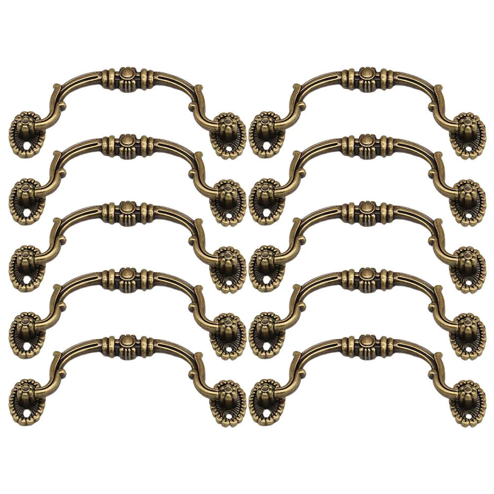 10 قطعة درج زهري أنيق يسحب مقابض خزانة على الطراز العتيق لأثاث باب خزانة المطبخ #4