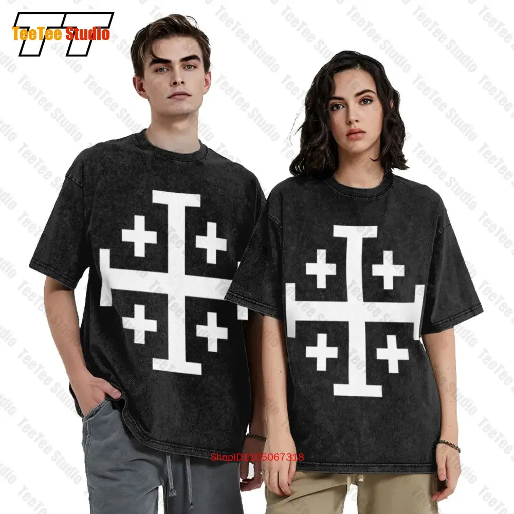 Knights Templar Catholic Cross Jerusalem Religion Cotton Tee J1VT