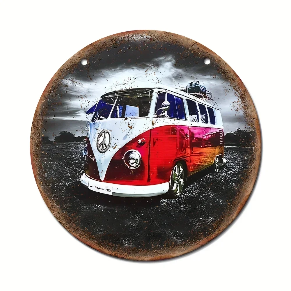 The Vintage Camper Van Sign: A Versatile, Pre - Drilled Metal Wall Hanging Ideal for Adding Charm To Outdoor Art and Bar Decor