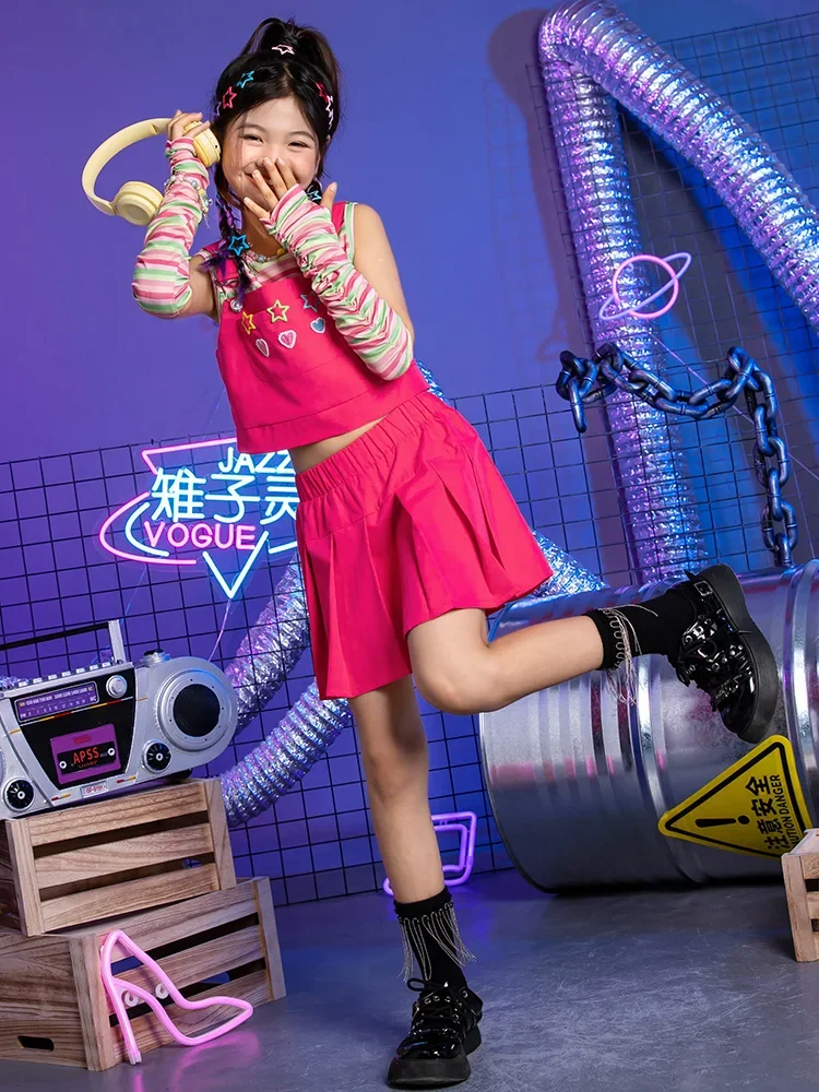 Kinderjazz Dans Modieuze Performance Kostuum Set Meisje Model Walk Mode