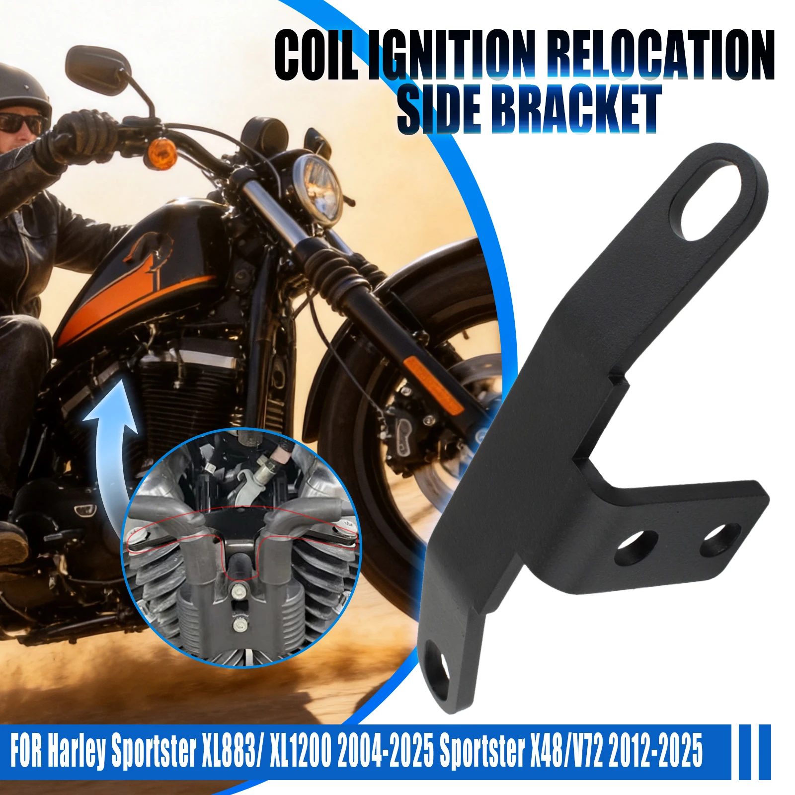 Für Harley Sportster XL883 XL1200 2004-2025 Sportster X48/V72 2012-2025 Motorrad Zündkerze Zündspule Spannungskabel Halterung