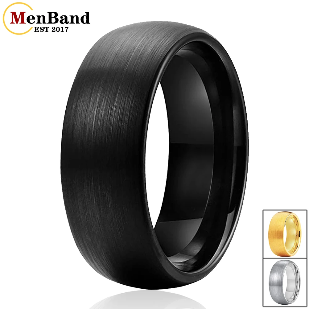 

MenBand Classics 6MM 8MM Wedding Bands Mens Womens Tungsten Carbide Rings Brushed Dome Band Comfort Fit Size 5-15