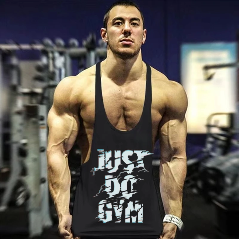 2025 저스트 두 짐 다이나믹 디스트레스드 프린트 남성 스트링거 베스트 - 보디빌딩, 인텐시브 트레이닝용 짐 민소매