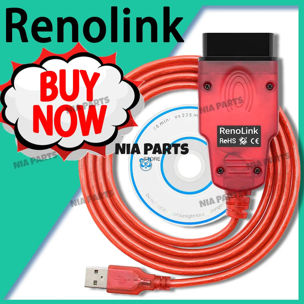 Renolink 1.99 OBD2 ECU Programmer Tool Key Coding Air-bag Reset inspection tools renolink V199 Repair equipment tuning car tools