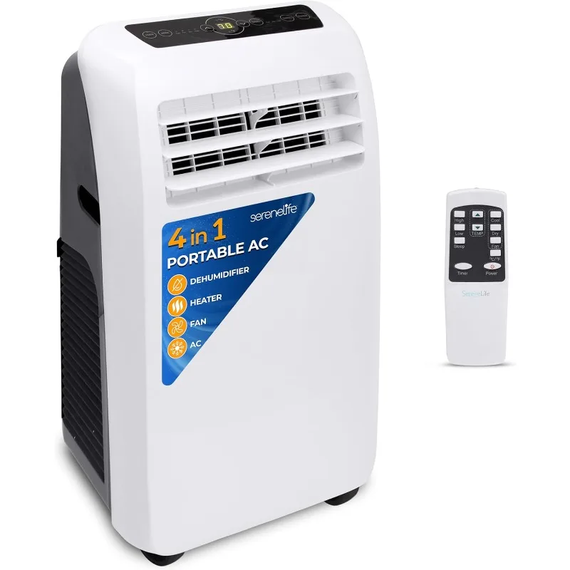 SereneLife Small Air Conditioner Portable 10,000 BTU with Built-in Dehumidifier + Heat - Portable AC unit