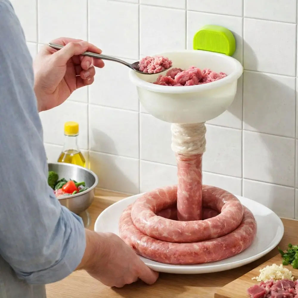 Suction Cup Pig Intestine Cleaner Tool Effort Saving Portable Intestine Wall Cleaner Food-Grade Handmade Pig Intestine Funnel