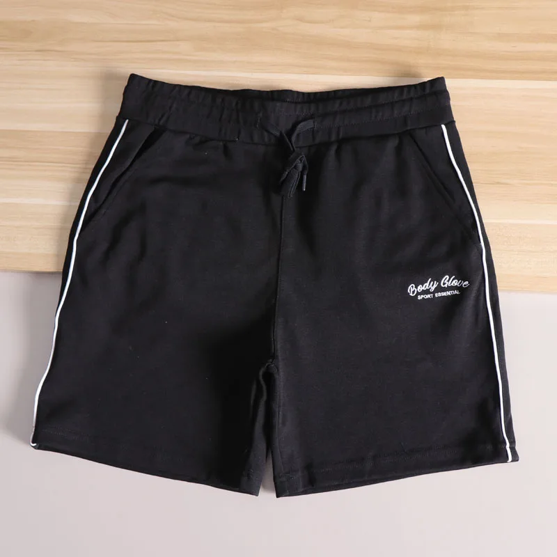 

Мужские хлопковые спортивные брюки с эластичной резинкой на талии, летние дышащие удобные мягкие повседневные прямые брюки длиной пять четвертей