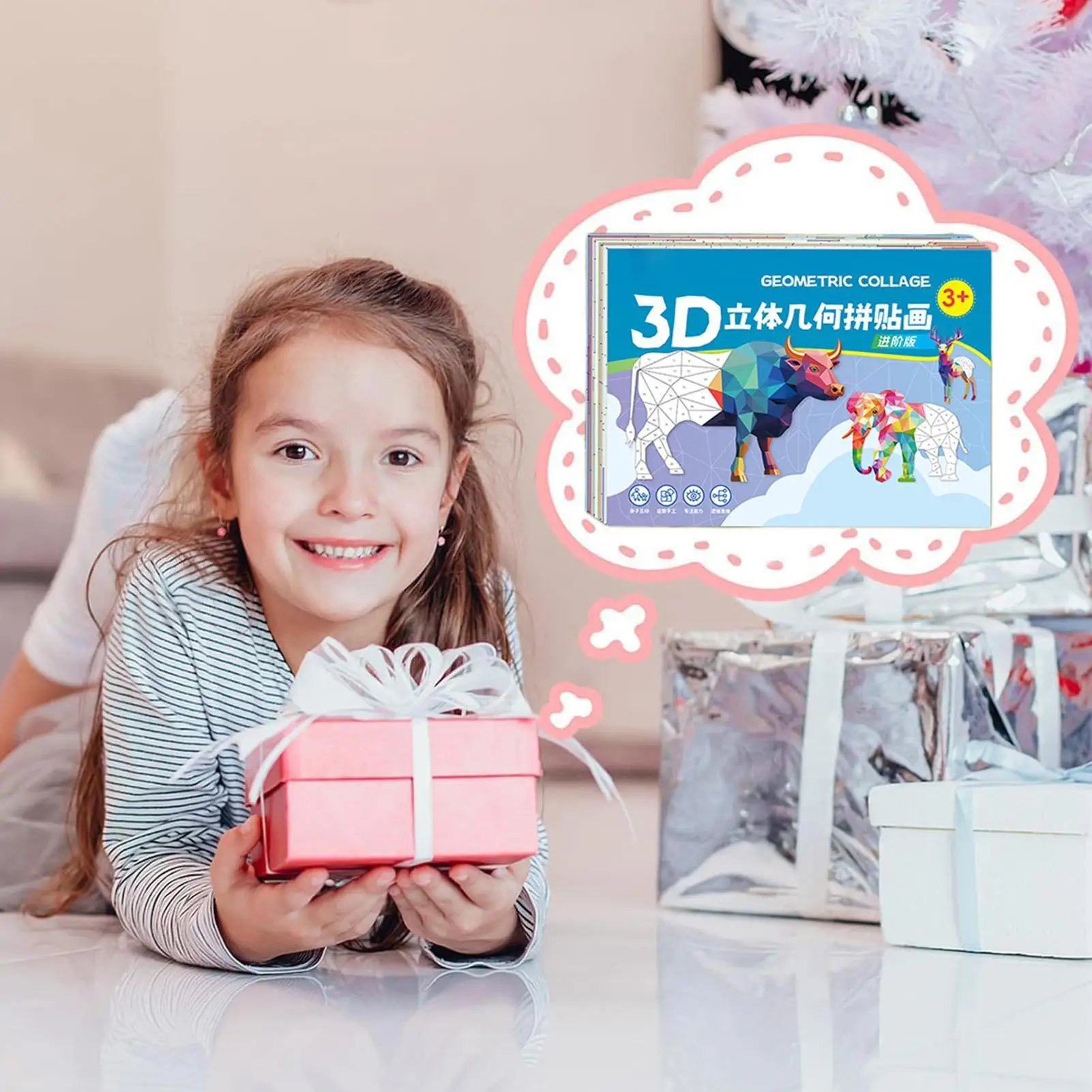 

Board Games For Kids Paper Geometric Jigsaw Toys Puzzle Toys Fun Board Game Geometric Collage Kit For Kid Boys Girls Children