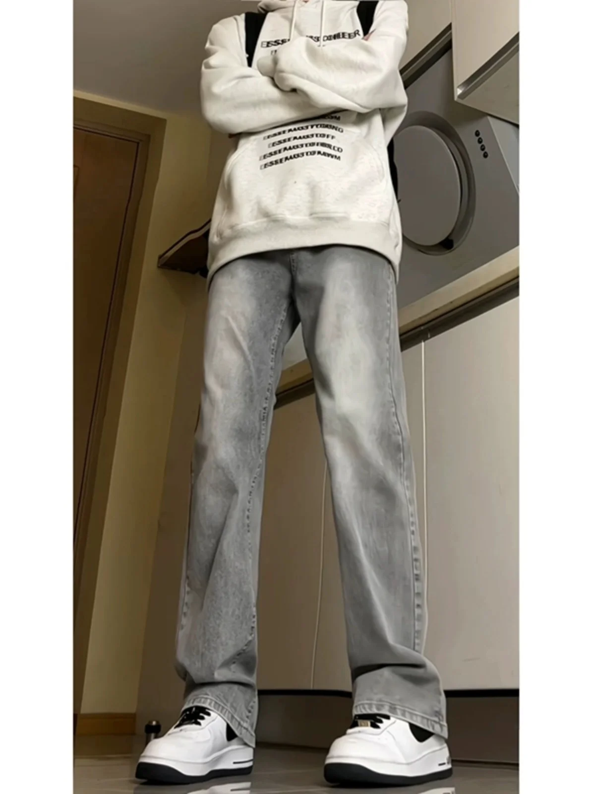 

Мужские джинсы прямого кроя Cement Ey Waed в стиле ретро, весна-осень, американский стиль, молодежные, износостойкие, прямые штанины