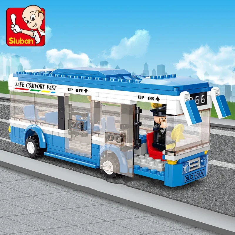 

238PCS City Single Decker Express Bus Car Model Building Blocks Urban Transport Model Bricks Set With Figures Toy Gift For Adult