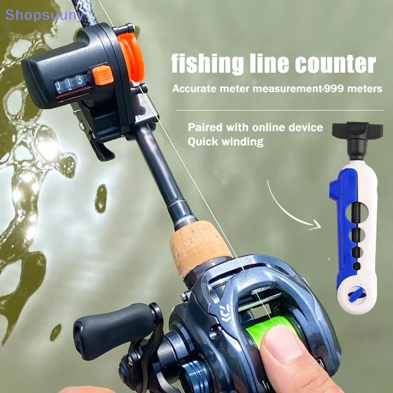 [SU]Counter Fishing Line Depth Measurement Tool Fishing Tackle Length Measurement Counter 0-999M Fishing Tools Fishing Equipment