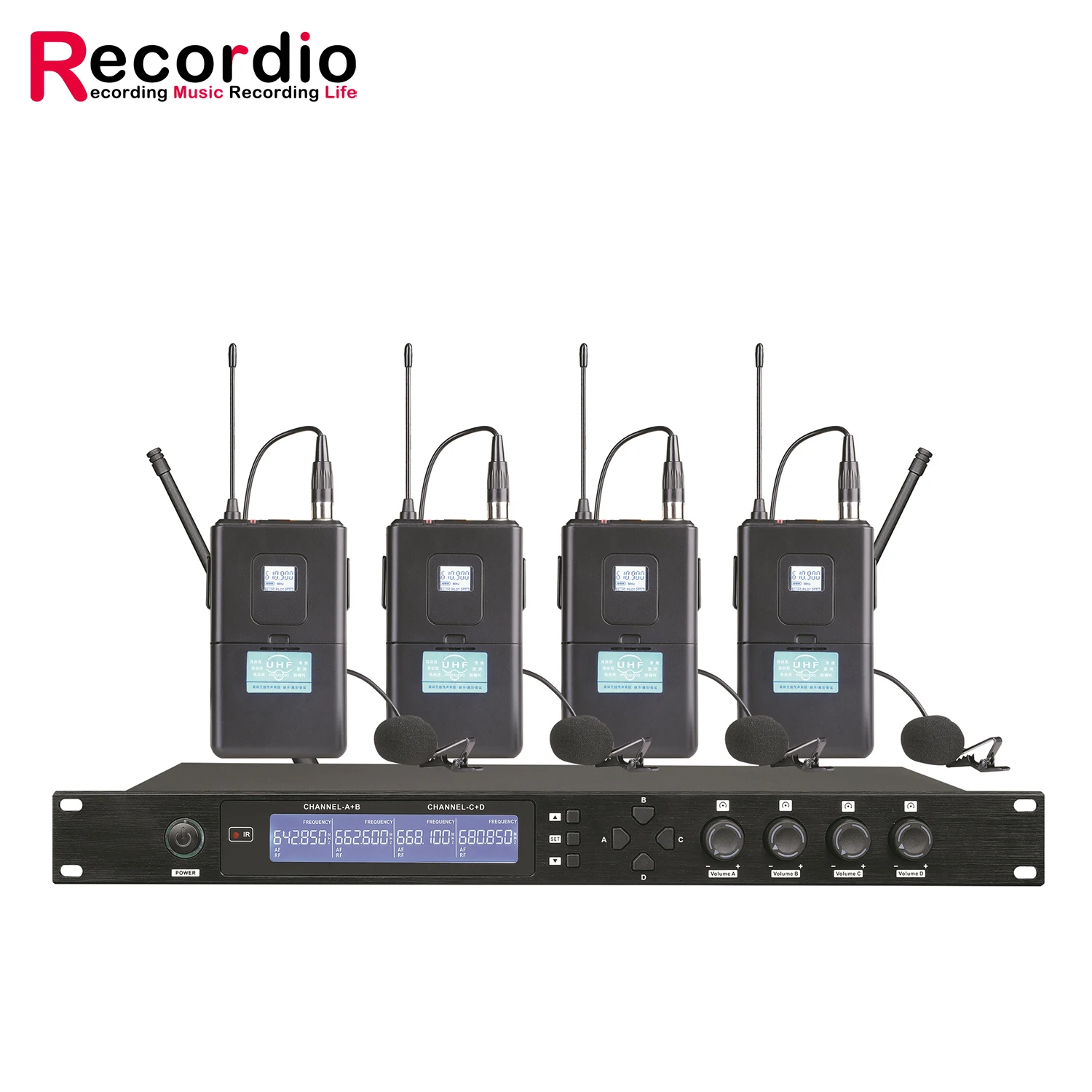 GAW-U6604 Professional 100 Frequency Points Per Channel UHF Wireless Microphone System for KTV Outdoor Performance and Church