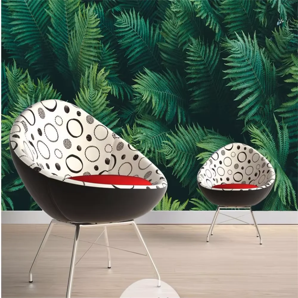 custom Green leaves wallpaper for wall Murals Photo Cafe Restaurant Backdrop Wall Paper living room Papel De Parede 3D Stickers