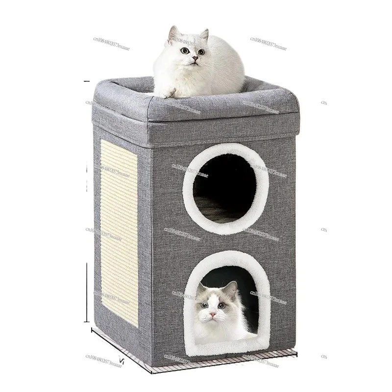 

Double-Layer Cat Nest Winter Warm Closed Multi-Cat Upper and Lower Four Seasons Universal