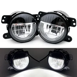 Newest 4 inch Round LED Fog Lights For JK JKU Jeep Wrangler 1997-2017+ Black/Silver Smile Design Fog Lamp 1 Pair 12V 24V.
