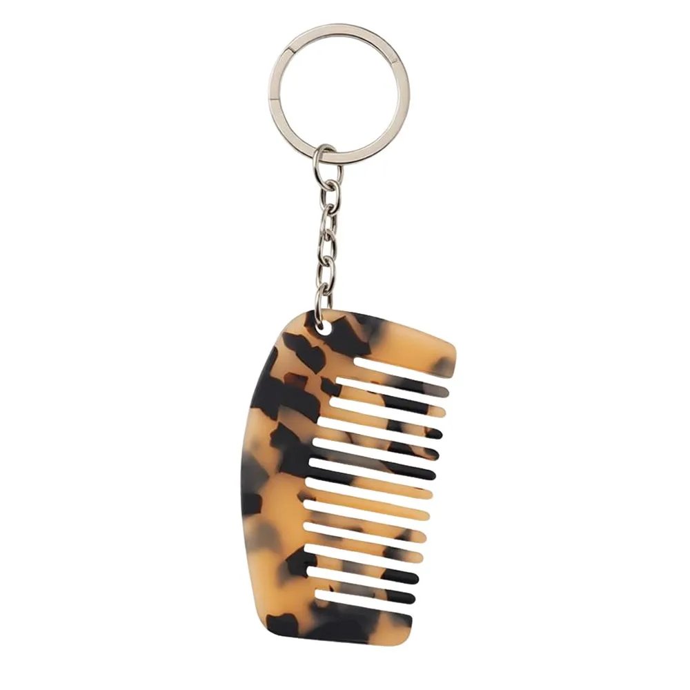 Gift Mini Comb Keychain Comb Resin Hanging Ornament Keyring Colorful Bag Hanging Decoration For Men Women