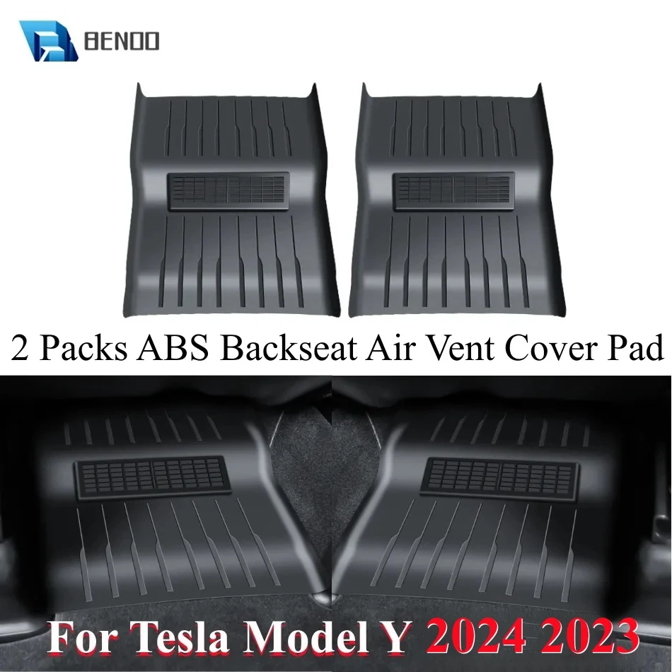 2 Packs Set For Tesla Model Y 2023 2024 ABS Backseat Air Vent Fully Cover Pad Integrated Design Air Flow Vent Grille Protection