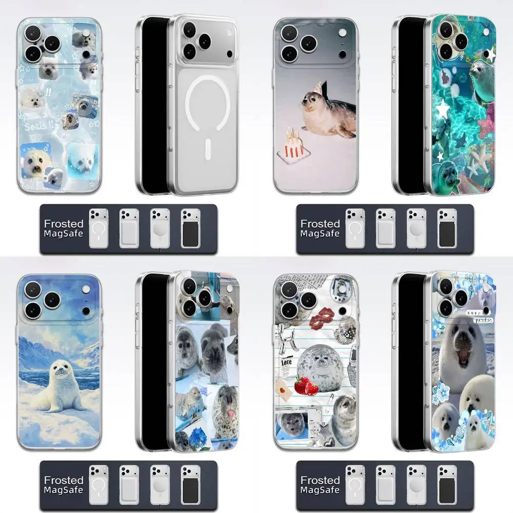 Seal Seals Collage Phone Case For iPhone 17,16,15,14,13,12,11,Pro,Max,Plus,E,Air,Mini Magsafe Frosted Transparent
