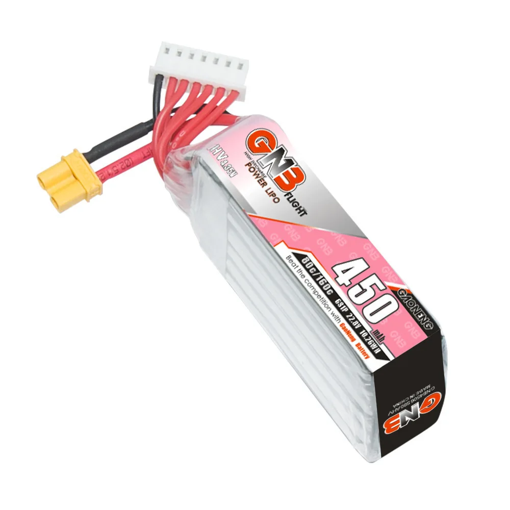 2szt GNB 450mAh HV 6S 22.8V 80C/160C Akumulator Lipo do dronów wyścigowych FPV Quadcopter Części modelu helikoptera ze złączem XT30